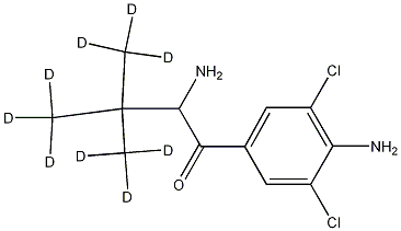 1-(4-Amino-3,5-dichloro-phenyl)-2-tert-butyl-D9-amino-ethanone 结构式