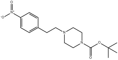 4-(4-nitrophenethyl)piperazine-1-carboxylic acid  tert butyl ester Struktur