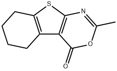 2-メチル-5,6,7,8-テトラヒドロ-4H-[1]ベンゾチエノ[2,3-d][1,3]オキサジン-4-オン 化学構造式