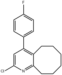 2-クロロ-4-(4-フルオロフェニル)-5,6,7,8,9,10-ヘキサヒドロシクロオクタ[B]ピリジン 化学構造式