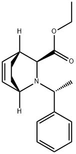 (1S,3S,4R)-ethyl 2-((R)-1-phenylethyl)-2-azabicyclo[2.2.2]oct-5-ene-3-carboxylate 化学構造式