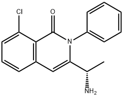3-[(1S)-1-アミノエチル]-8-クロロ-2-フェニル-1,2-ジヒドロイソキノリン-1-オン 化学構造式