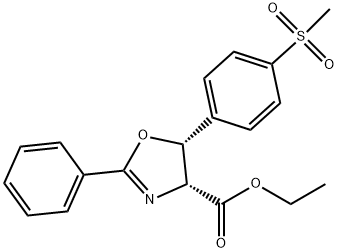 (4R-5R)-4,5-Dihydro-5-[4-(methylsulfonyl)phenyl]-2-phenyl-4-oxazolecarboxylic Acid Ethyl Ester Struktur