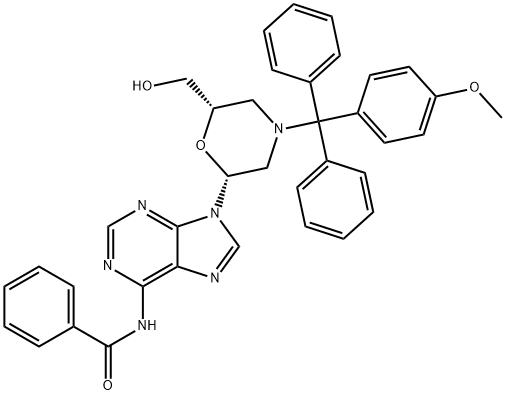 (2R-cis)-N-[9-[6-(Hydroxymethyl)-4-[(4-methoxyphenyl)diphenylmethyl]-2-morpholinyl]-9H-purin-6-yl]benzamide Structure