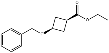 cis--ethyl 3-(benzyloxy)cyclobutanecarboxylate 化学構造式