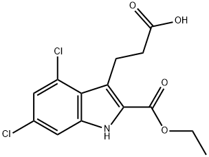 4,6-二氯-2-(乙氧基羰基)-1H-吲哚-3-丙酸,144989-41-3,结构式