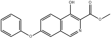 4-ヒドロキシ-7-フェノキシイソキノリン-3-カルボン酸メチル 化学構造式