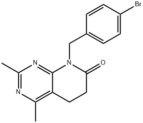 8-[(4-Bromophenyl)methyl]-5,8-dihydro-2,4-dimethylpyrido[2,3-d]pyrimidin-7(6H)-one Struktur