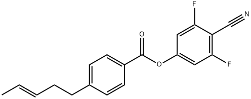 Benzoic acid, 4-(3-pentenyl)-, 4-cyano-3,5-difluorophenyl ester, (E)- Structure