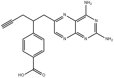 4-[1-[(2,4-二氨基-6-蝶啶基)甲基]-3-丁炔基]苯甲酸,146464-93-9,结构式