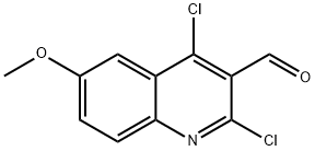 2,4-ジクロロ-6-メトキシキノリン-3-カルバルデヒド 化学構造式
