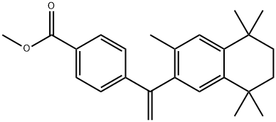 Benzoic acid, 4-[1-(5,6,7,8-tetrahydro-3,5,5,8,8-pentamethyl-2-naphthalenyl)ethenyl]-, methyl ester 化学構造式