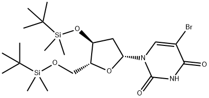 3',5'-ビス-O-(TERT-ブチルジメチルシリル)-5-ブロモ-2'-デオキシウリジン 化学構造式