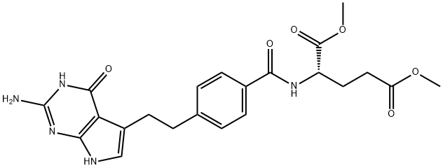 N-[4-[2-(2-氨基-4,7-二氢-4-氧代-3H-吡咯并[2,3-D]嘧啶-5-基)乙基]苯甲酰基]-L-谷氨酸 1,5-二甲酯,155405-81-5,结构式