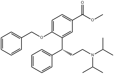 3-[(1R)-3-[双(1-甲基乙基)氨基]-1-苯基丙基]-4-(苯基甲氧基)苯甲酸甲酯,156755-35-0,结构式