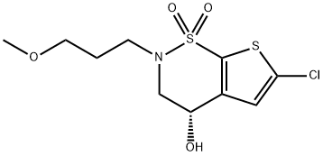 (S)-6-氯-2-(3-甲氧基丙基)-3,4-二氢-2H-噻吩并[3,2-E][1,2]噻嗪-4-醇 1,1-二氧化物, 160982-13-8, 结构式