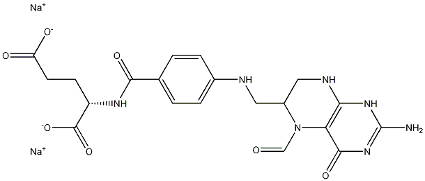 N-[4-[[(2-Amino-5-formyl-1,4,5,6,7,8-hexahydro-4-oxo-6-pteridinyl)methyl]amino]benzoyl]-L-glutamic acid disodium salt Structure