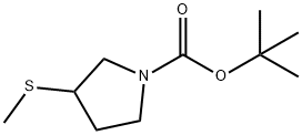 3-(Methylthio)-1-pyrrolidinecarboxylic acid,1,1-dimethylethylester 化学構造式