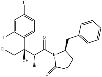 (4S)-3-[(2R,3R)-4-氯-3-(2,4-二氟苯基)-3-羟基-2-甲基-1-氧代丁基]-4-(苯基甲基)-2-恶唑啉酮 结构式