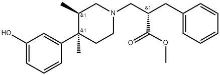 (alphaS,3R,4R)-4-(3-Hydroxyphenyl)-3,4-dimethyl-alpha-(phenylmethyl)-1-piperidinepropanoic acid methyl ester Structure