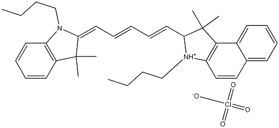 3-丁基-2-[5-(1,3-二氢-3,3-二甲基-1-丙基-2H-吲哚-2-亚基)-1,3-戊二烯基]-1,1-二甲基-1H-苯并[E]吲哚高氯酸盐,173894-27-4,结构式