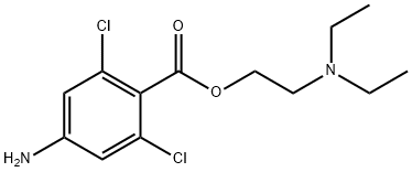 4-Amino-2,6-dichloro-benzoic acid 2-(diethylamino)ethyl ester 化学構造式