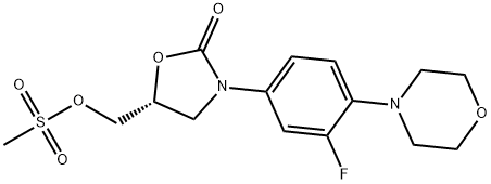 (R)-N-[3-(3-氟-(4-吗啉基)苯基)-2-氧代-5-唑烷基]甲醇甲磺酸酯,174649-09-3,结构式
