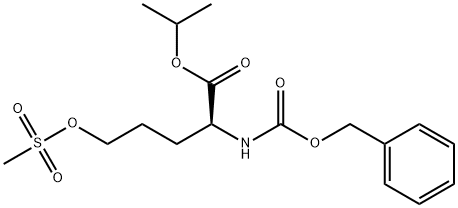 L-Norvaline, 5-[(methylsulfonyl)oxy]-N-[(phenylmethoxy)carbonyl]-, 1-methylethyl ester Struktur