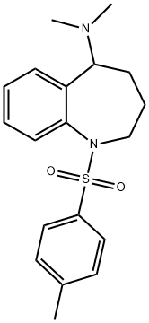2,3,4,5-Tetrahydro-N,N-dimethyl-1-[(4-methylphenyl)sulfonyl]-1H-1-benzazepin-5-amine 化学構造式