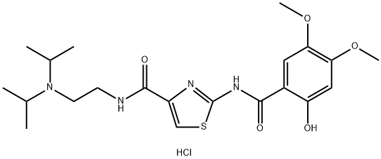 N-[2-[Bis(1-methylethyl)amino]ethyl]-2-[(2-hydroxy-4,5-dimethoxybenzoyl)amino]-4-thiazolecarboxamide hydrochloride Structure