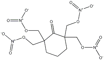 2-Oxo-1,1,3,3-cyclohexanetetramethanol tetranitrate 化学構造式