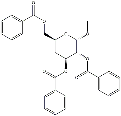 Methyl 2,3,6-Tri-O-benzoyl-4-deoxy-a-D-glucopyranoside Structure