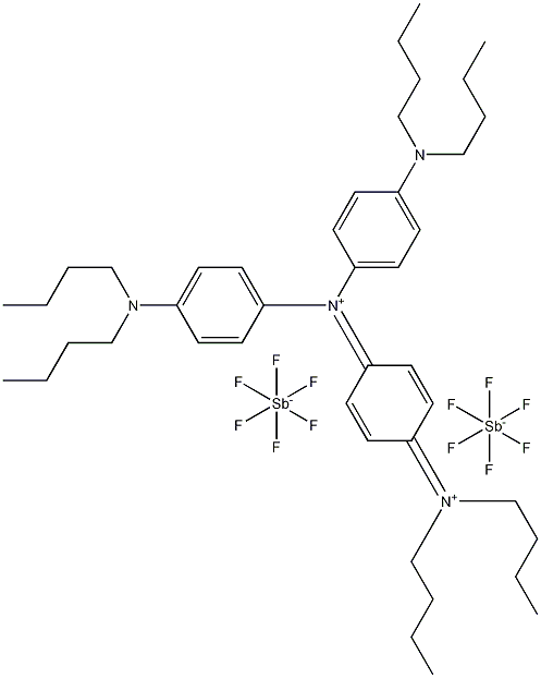 4-(二丁氨基)-N-[4-(二丁氨基)苯基]-N-[4-(二丁亚氨基)-2,5-环己二烯-1-基亚甲基]苯铵六氟锑酸盐, 197790-29-7, 结构式