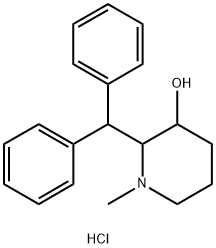 2-BENZHYDRYL-3-HYDROXY-N-METHYLPIPERIDINEHYDROCHLORIDE,19974-69-7,结构式