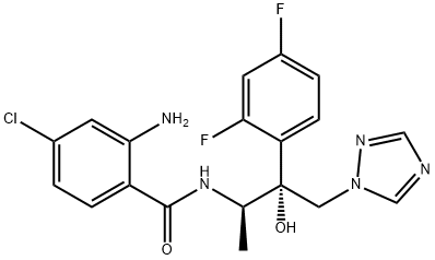 2-Amino-4-chloro-N-[(1R,2R)-2-(2,4-difluorophenyl)-2-hydroxy-1-methyl-3-(1H-1,2,4-triazol-1-yl)propyl]benzamide 结构式