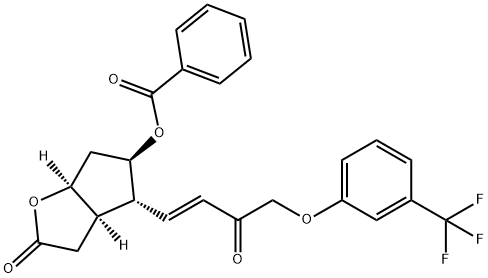 (3AR,4R,5R,6AS)-5-(苯甲酰氧基)六氢-4-[(1E)-3-氧代-4-[3-(三氟甲基)苯氧基]-1-丁烯基]-2H-环戊并[B]呋喃-2-酮, 208111-98-2, 结构式