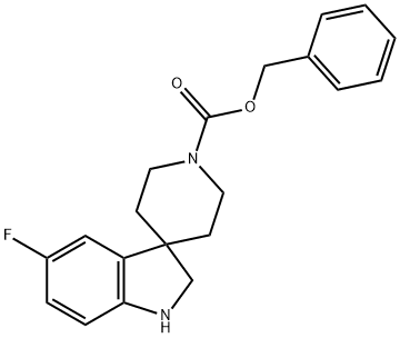 5-フルオロスピロ[インドリン-3,4'-ピペリジン]-1'-カルボン酸ベンジル 化学構造式