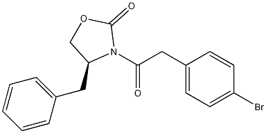 3-[2-(4-BROMOPHENYL)ACETYL]-(4S)-(PHENYLMETHYL)-2-OXAZOLIDINONE 化学構造式