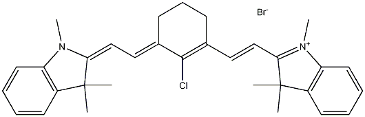 2-[2-[2-Chloro-3-[2-(1,3-dihydro-1,3,3-trimethyl-2H-indol-2-ylidene)ethylidene]-1-cyclohexen-1-yl]ethenyl]-1,3,3-trimethyl-3H-indolium bromide Structure