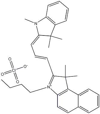 3-Butyl-2-[3-(1,3-dihydro-1,3,3-trimethyl-2H-indol-2-ylidene)-1-propen-1-yl]-1,1-dimethyl-1H-benz[e]indolium perchlorate Structure