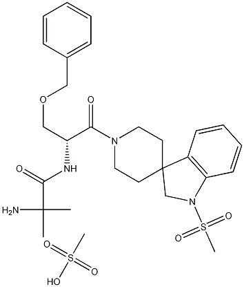MK0677,伊布莫仑甲磺酸盐 结构式