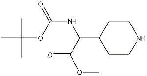 4-Piperidineacetic acid, .alpha.-[[(1,1-dimethylethoxy)carbonyl]amino]-, methyl ester Struktur