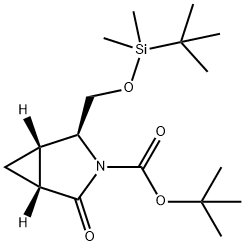(1S,2S,5R)-3-Boc-2-[(tert-butyldimethylsilyloxy)methyl]-4-oxo-3-azabicyclo[3.1.0]hexane Structure
