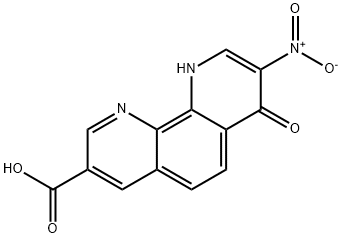 7,10-Dihydro-8-nitro-7-oxo-1,10-phenanthroline-3-carboxylic acid 化学構造式