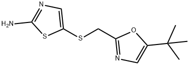 5-{[(5-TERT-BUTYL-1,3-OXAZOL-2-YL)METHYL]SULFANYL}-1,3-THIAZOL-2-AMINE,224436-97-9,结构式