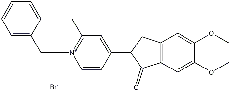1-Benzyl-4-(5,6-dimethoxy-1-oxoindan-2-yl)methylpyridinium Bromide Structure