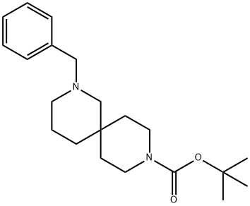 2,9-Diazaspiro[5.5]undecane-9-carboxylic acid, 2-(phenylmethyl)-, 1,1-dimethylethyl ester Struktur