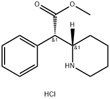 2-Piperidineacetic acid, alpha-phenyl-, methyl ester, hydrochloride, (R*,R*)- (+-)- Struktur