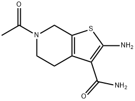 6-乙酰基-2-氨基-4,5,6,7-四氢噻吩并[2,3-C]吡啶-3-甲酰胺二盐酸盐,24248-74-6,结构式