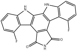 12,13-Dihydro-4,8-difluoro-5H-Indolo[2,3-a]pyrrolo[3,4-c]carbazole-5,7(6H)-dione 结构式